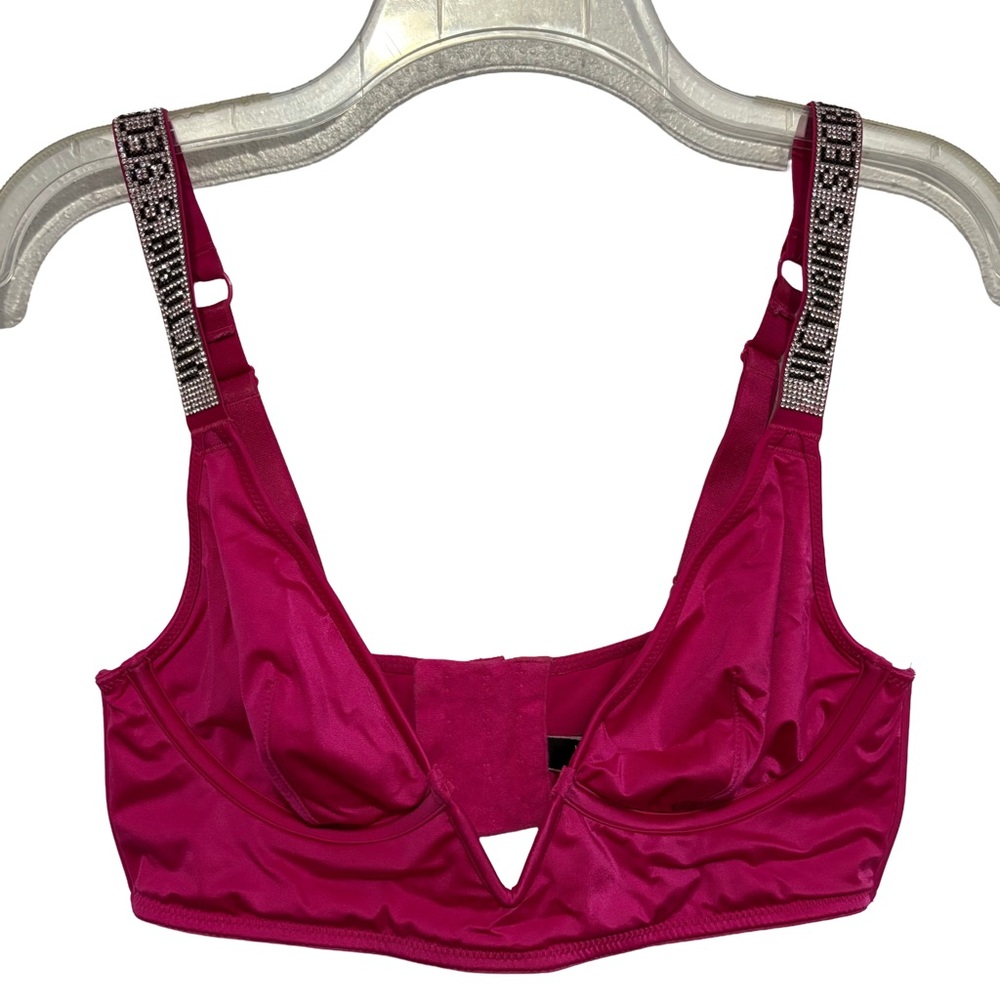 Victoria's Secret Very Sexy V-Wire Unlined Bralette with Rhinestone Straps Med.